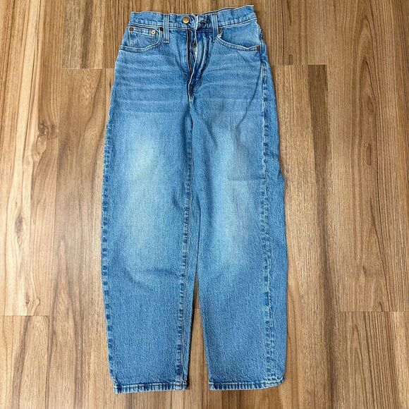 Madewell Balloon Jeans Women's 23 Cropped High Rise Curved Mom Denim - Picture 1 of 12